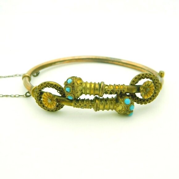 Antique Gold Filled Bypass Bangle Bracelet - Picture 1 of 5
